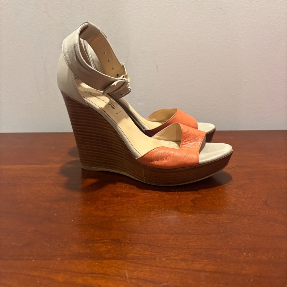 Emerson Fry Color Block Open Toe Wedges - image 6